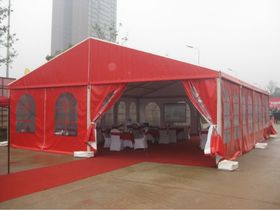 阜阳篮球馆篷房定做,大型展会大棚出租,房产活动红色大蓬租赁